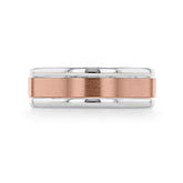 Two Tone Brushed Finish Men's Wedding band 1